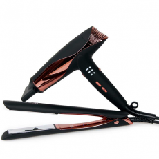 KIT CORIOLISS PLANCHA C5 BLACK COPPER + SECADOR WIND