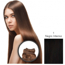 EXTENSIONES ELEGANCE CABELLO NATURAL TEJIDO LISO 55 CM. 100 G. N 1 NEGRO INTENSO